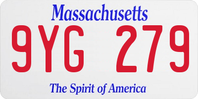 MA license plate 9YG279
