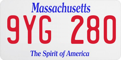 MA license plate 9YG280