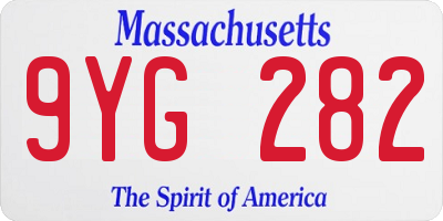 MA license plate 9YG282