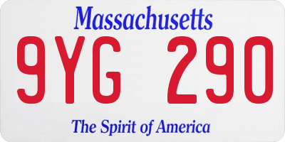 MA license plate 9YG290