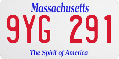 MA license plate 9YG291