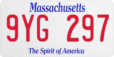 MA license plate 9YG297