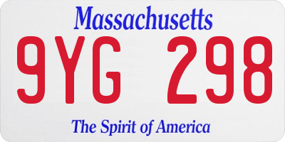 MA license plate 9YG298