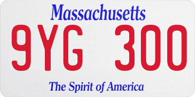 MA license plate 9YG300