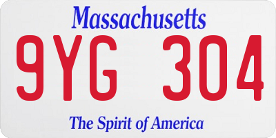 MA license plate 9YG304