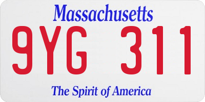 MA license plate 9YG311