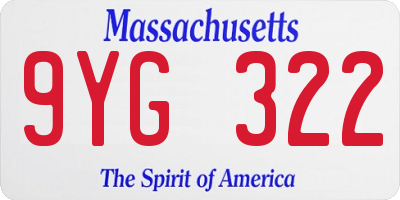 MA license plate 9YG322