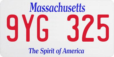 MA license plate 9YG325