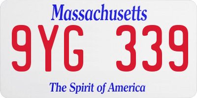 MA license plate 9YG339
