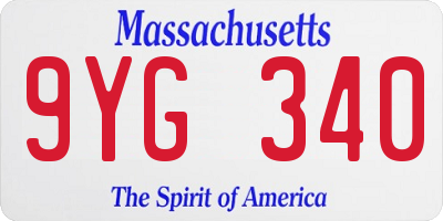 MA license plate 9YG340