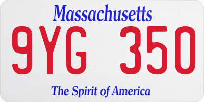 MA license plate 9YG350