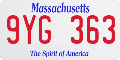 MA license plate 9YG363