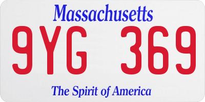 MA license plate 9YG369