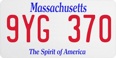 MA license plate 9YG370