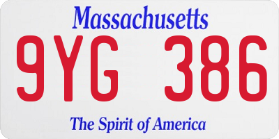 MA license plate 9YG386