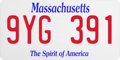 MA license plate 9YG391