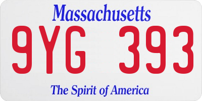 MA license plate 9YG393