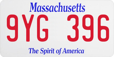 MA license plate 9YG396