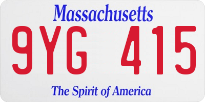 MA license plate 9YG415