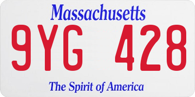 MA license plate 9YG428