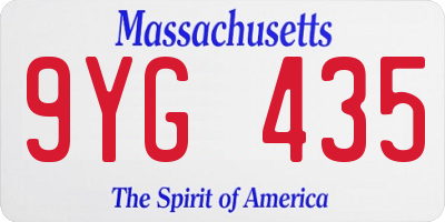 MA license plate 9YG435