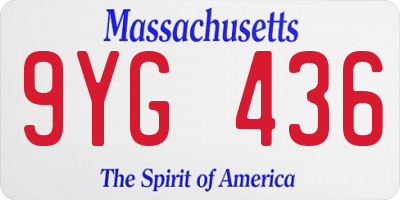 MA license plate 9YG436