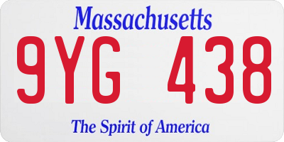 MA license plate 9YG438