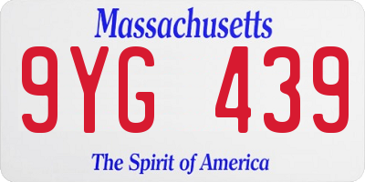 MA license plate 9YG439