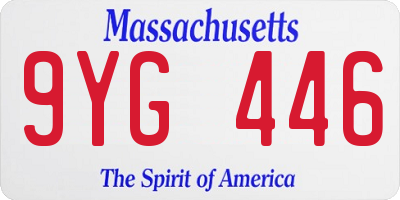 MA license plate 9YG446