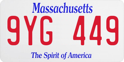 MA license plate 9YG449
