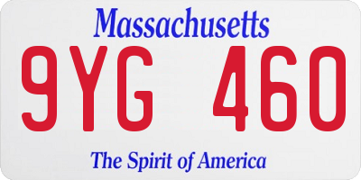 MA license plate 9YG460