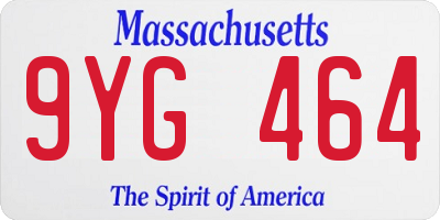 MA license plate 9YG464