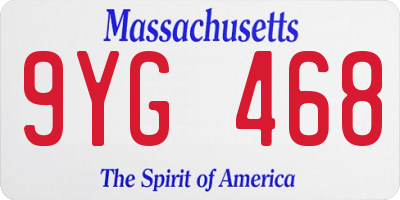 MA license plate 9YG468