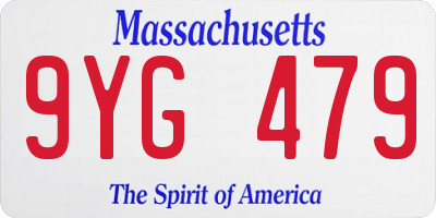 MA license plate 9YG479