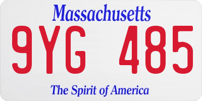 MA license plate 9YG485