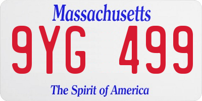 MA license plate 9YG499