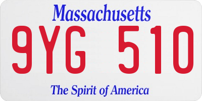 MA license plate 9YG510
