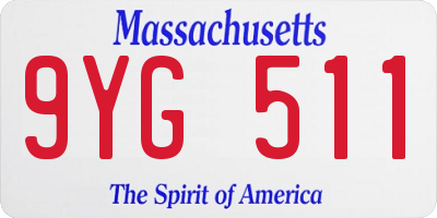 MA license plate 9YG511