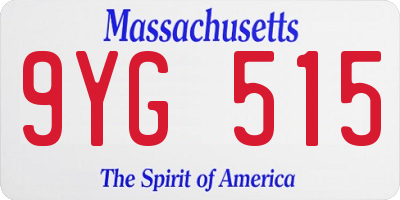 MA license plate 9YG515
