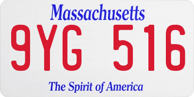 MA license plate 9YG516