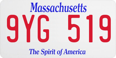 MA license plate 9YG519