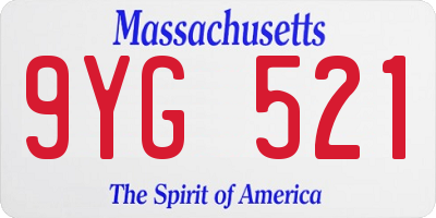 MA license plate 9YG521