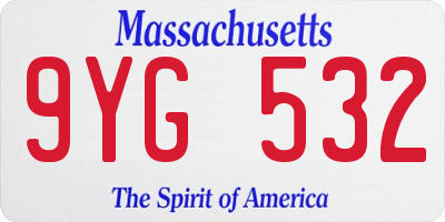 MA license plate 9YG532