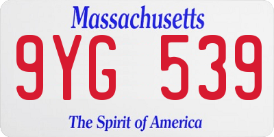 MA license plate 9YG539