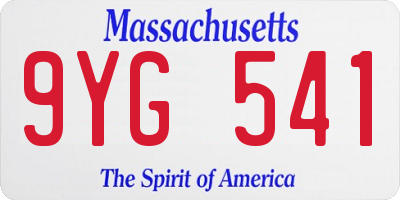 MA license plate 9YG541