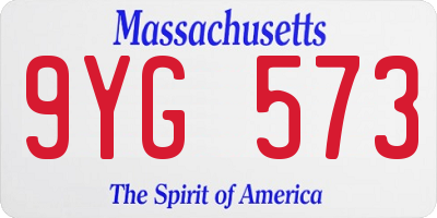 MA license plate 9YG573