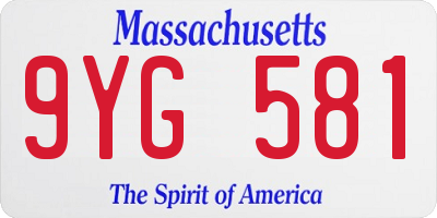 MA license plate 9YG581