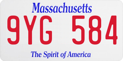 MA license plate 9YG584