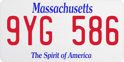 MA license plate 9YG586