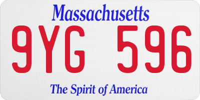 MA license plate 9YG596
